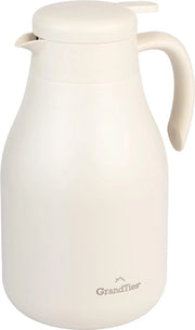 Thermos per bevande calde 1800 ML - termos per acqua calda, dispenser acqua calda, koffeepot, termos per bevande, 12 ore di isolamento termico (bianco ivory)