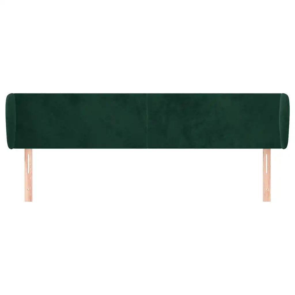 Testiera ad Orecchio-Testata con Orecchie Verde Scuro 183x23x78/88 cm in Velluto 613105