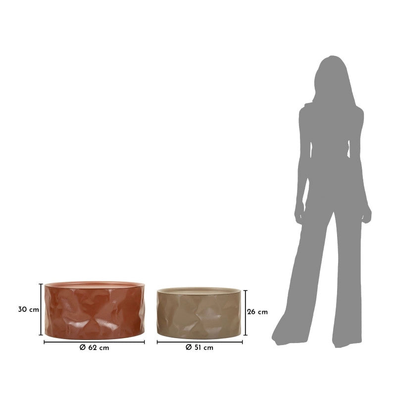 Tavolini Da Caffe' Norimberga Coppia cm ø 62x30-51x26