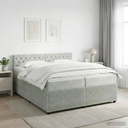 Letto box spring con materasso Grigio Chiaro 200 x 200 cm 3451739