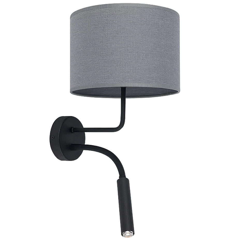 Applique Nowodvorski Hotel Plus tessuto grigio/nero E27