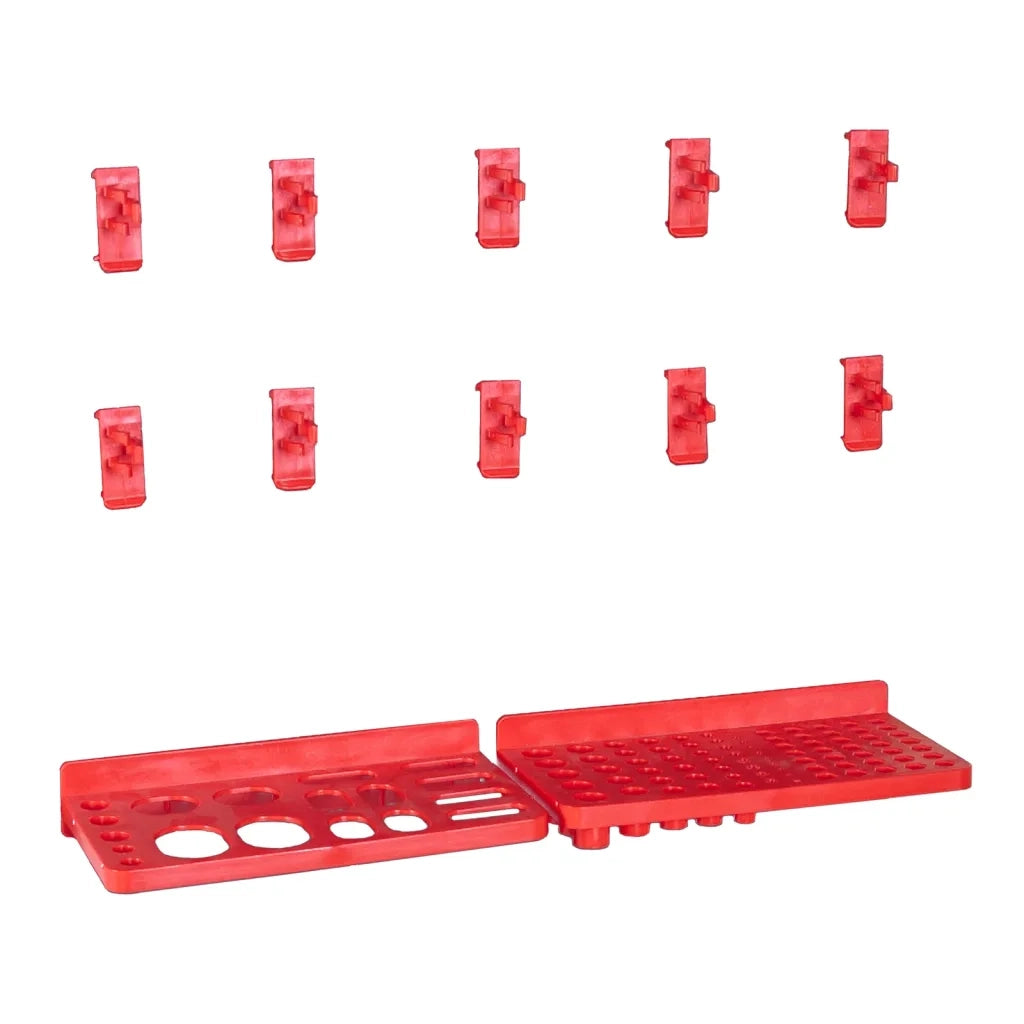 Kit Contenitori 39 pz con Pannelli a Parete Rosso e Nero 150809