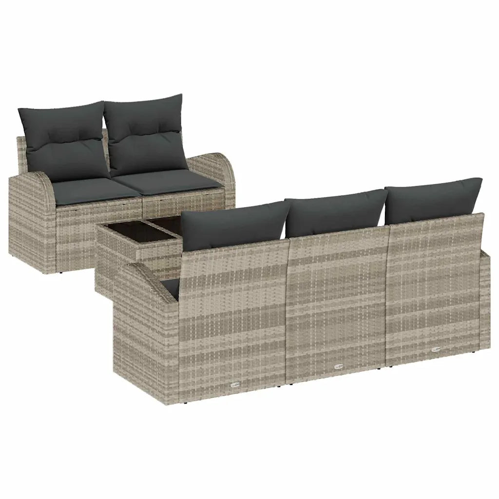 Set Divano da Giardino Grigio chiaro 55 x 55 x 37 cm polyrattan