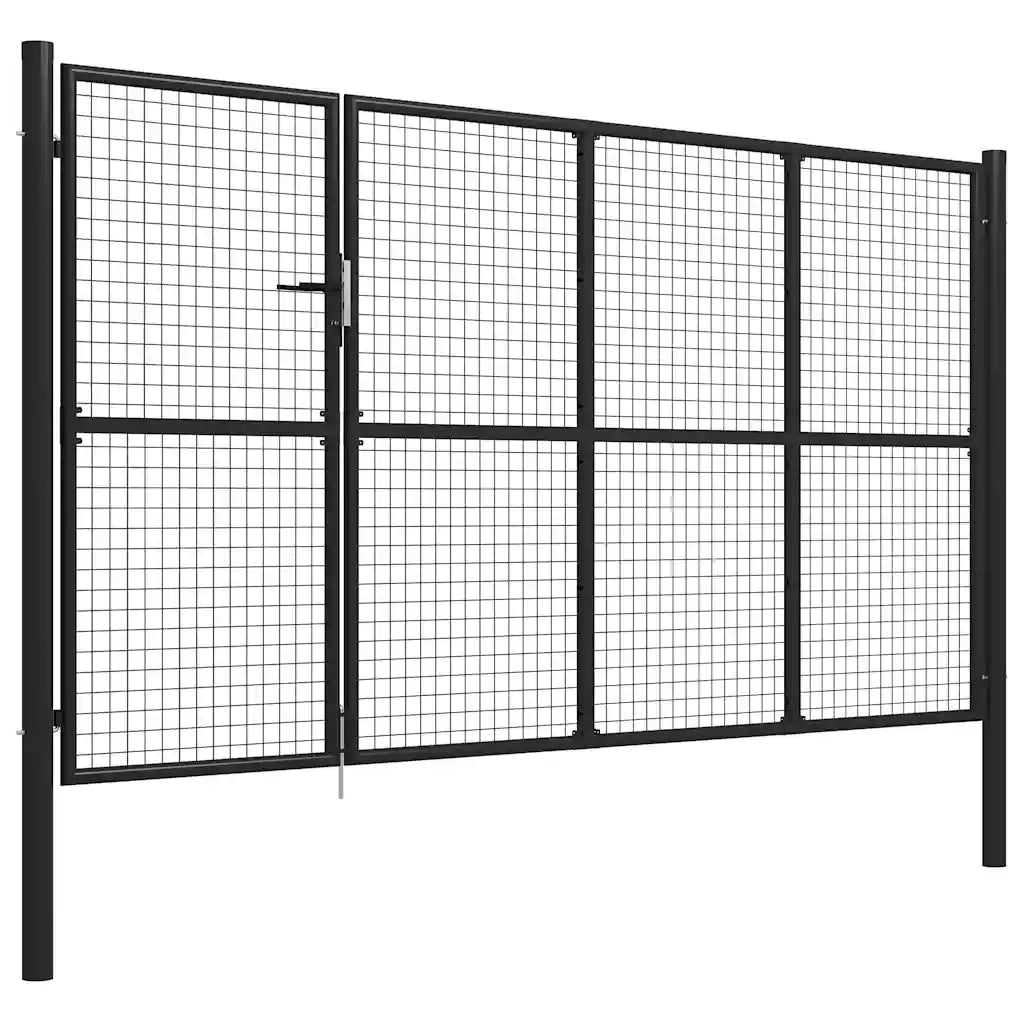 Cancello da Giardino in Acciaio 350x150 cm Antracite 144325