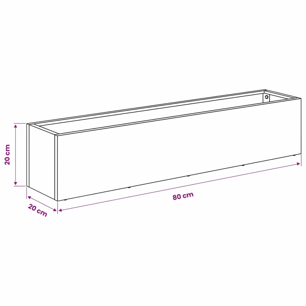 Vaso da giardino Argento 80 x 20 x 20 cm Acciaio Inox 8005170