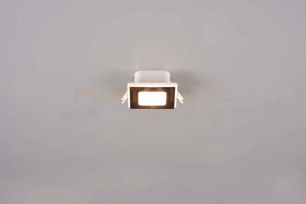 NIMBUS FARETTO DA INCASSO LED 5W 450lm, 3000K QUADRATO BORDO NERO ACCENSIONI SEPARATE 8,5CM X 8,5CM