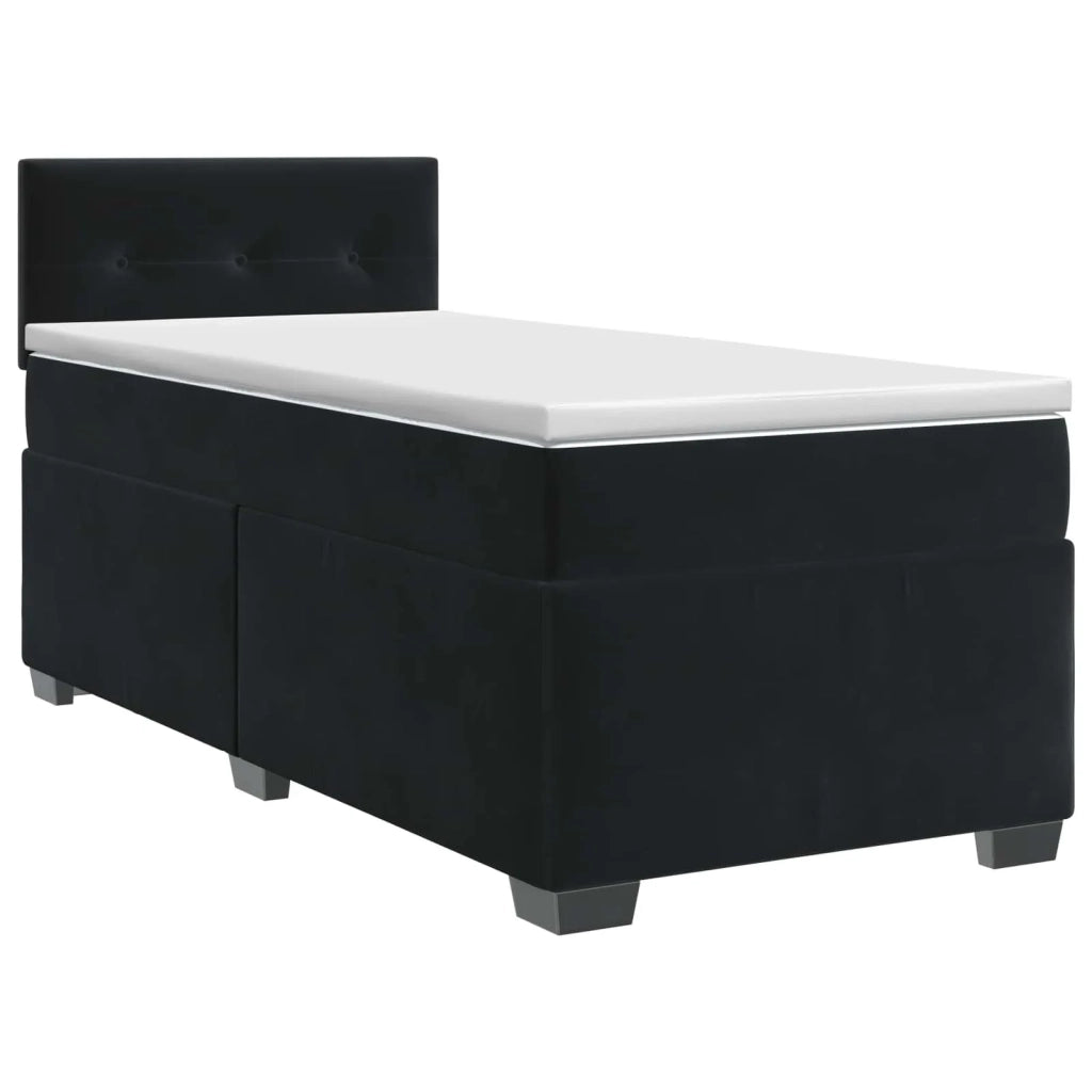Letto box spring con materasso Nero 80 x 200 cm Velluto 3450604