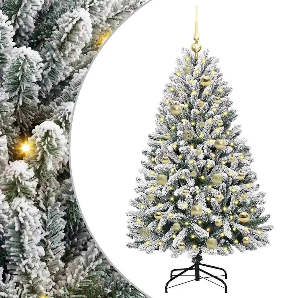 Albero di Natale artificiale con 150 LED Verde e Bianco 120 cm 3395734
