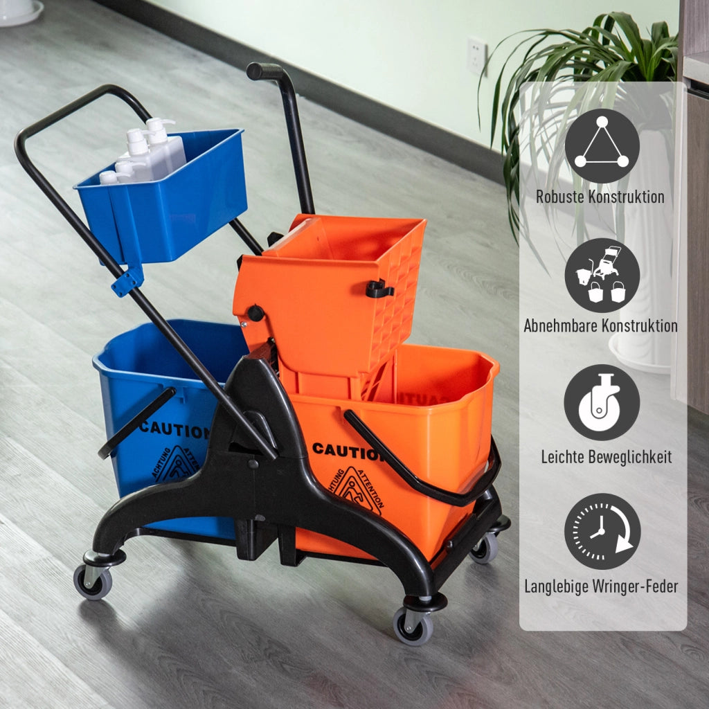 Secchio per lavaggio, rotolabile, 26 litri ¨C Minimal ¨C Arancione, plastica, metallo