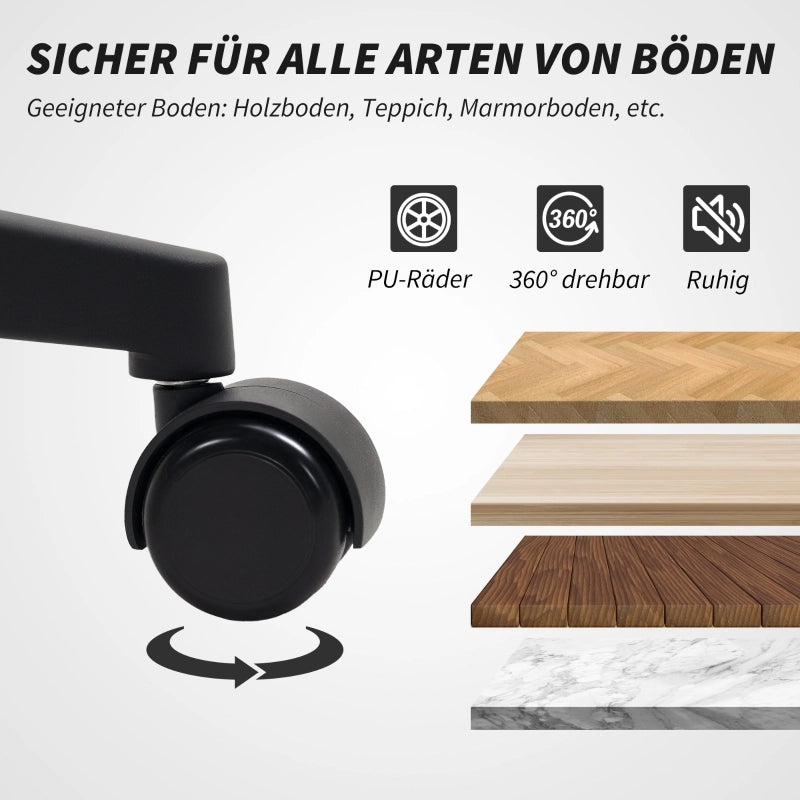 Sedia da ufficio ergonomica con Schienale Alto Poggiatesta Braccioli Altezza Regolabile Funzione Basculante Poliestere Grigio Scuro 60.5 × 69 × 109-117 cm