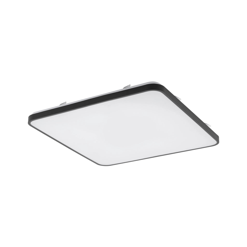Plafoniera bagno quadrata 63,5cm LED 64W 3000K nera