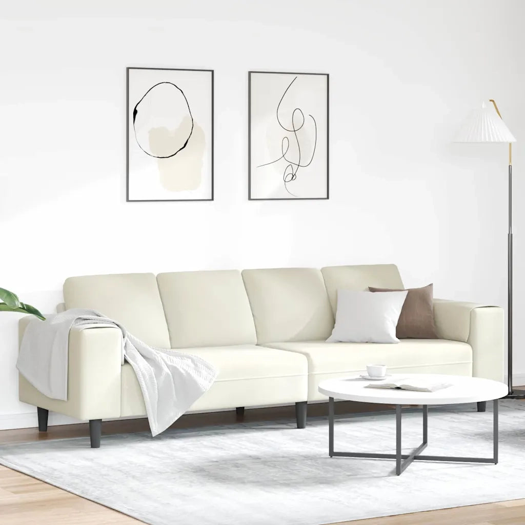 Divano per Soggiorno Crema 250 x 77 x 76 cm 3335098