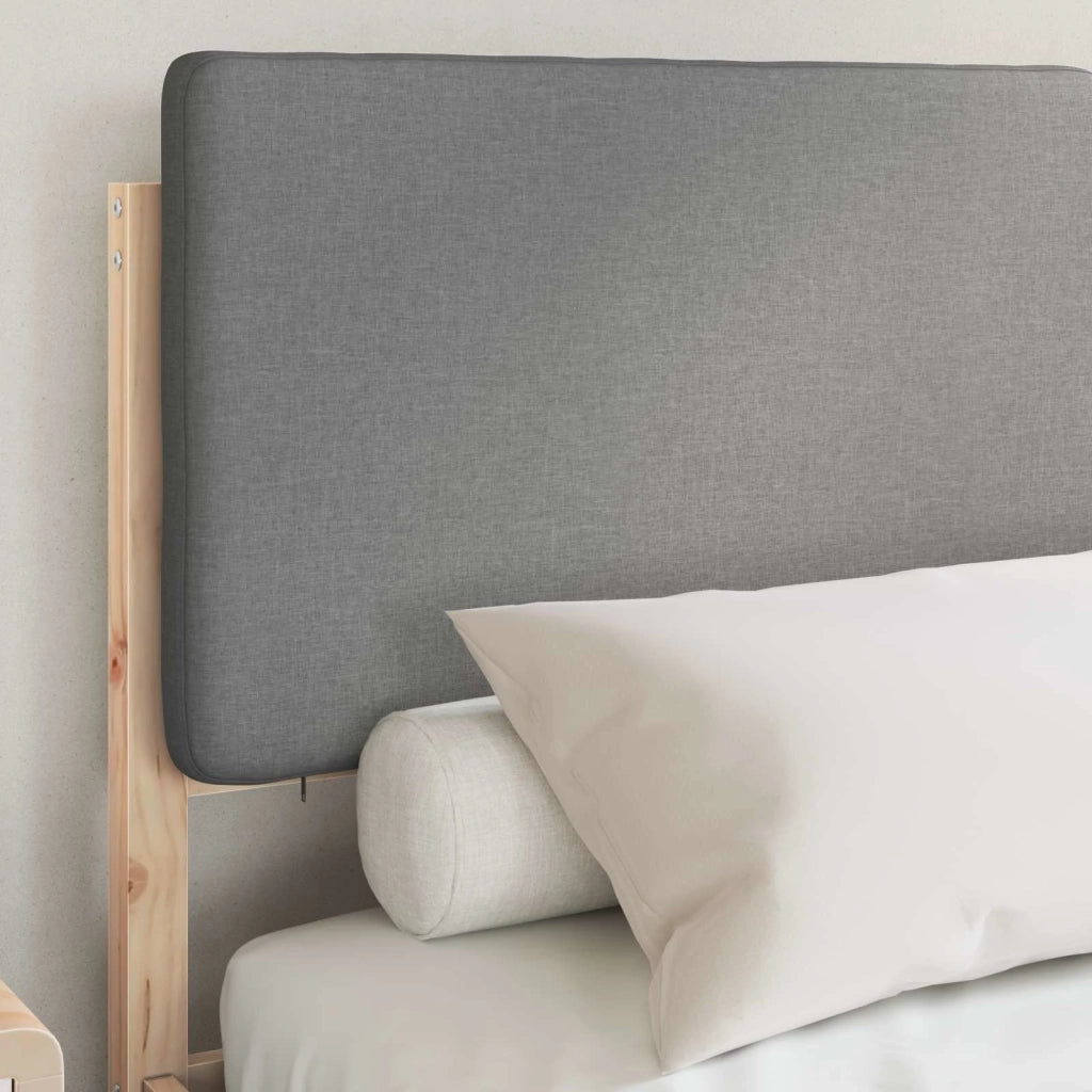 Letto con Testiera Rivestita Grigio chiaro 140 x 190 cm 877914