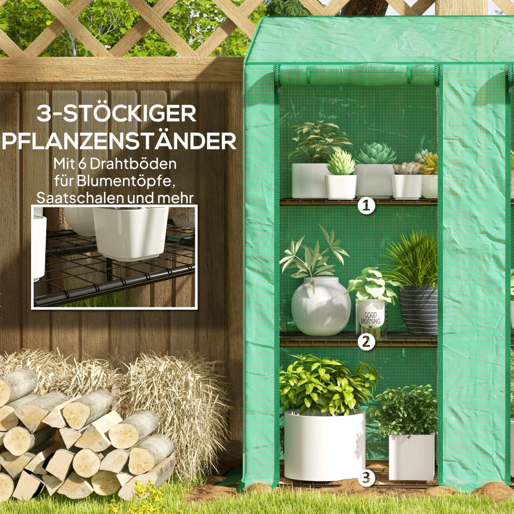 Serra da balcone 3 piani 6 ripiani ¨C Minimal ¨C verde plastica
