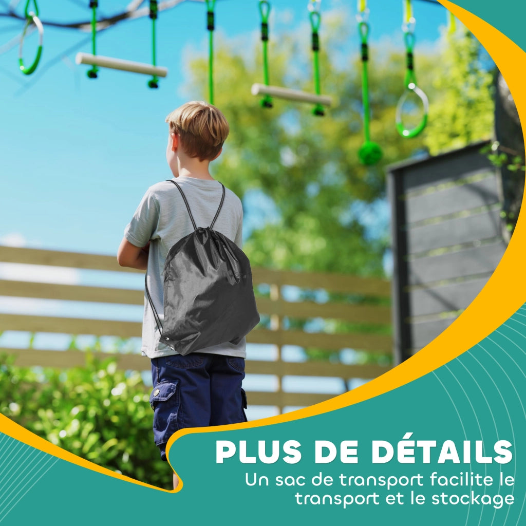 Set Parcours Ninja per Bambini 10m ¨C Minimal ¨C Verde