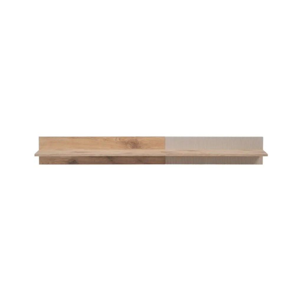 Scaffale da parete ERINA – Rovere chiaro e beige – 160 cm