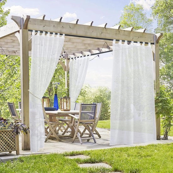 Bordi Acquaplastici Semi-Transparenti - 2 pezzi - 137 cm Larghezza x 213 cm Altezza - Zonere - Riscaldabili - Rimovibili con Lipice Autoadesivi - Tendaggi per Giardino