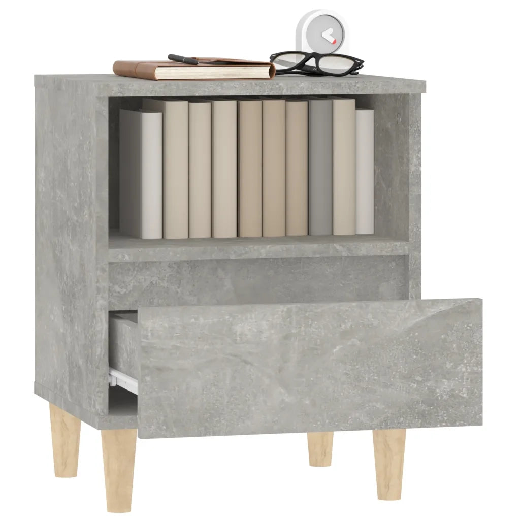 Set di 2 Comodini | Armadio da Notte | Mobiletto da notte Grigio Cemento 40x35x50 cm