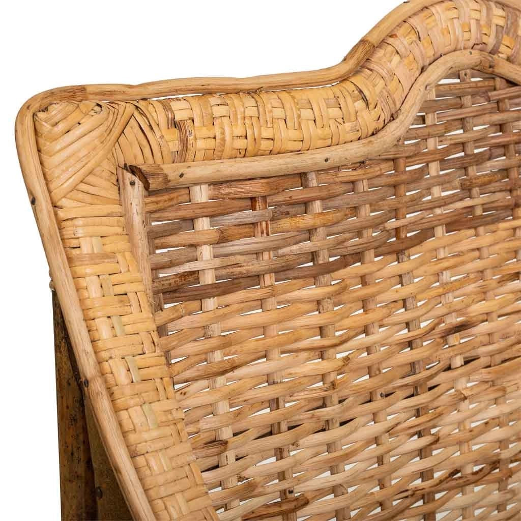 Poltrona in bambù e rattan marrone 64x48x99h