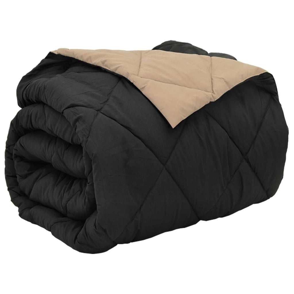 Piumone Completo Annuale Nero e Talpa 220 x 240 cm Microfibra 42025617