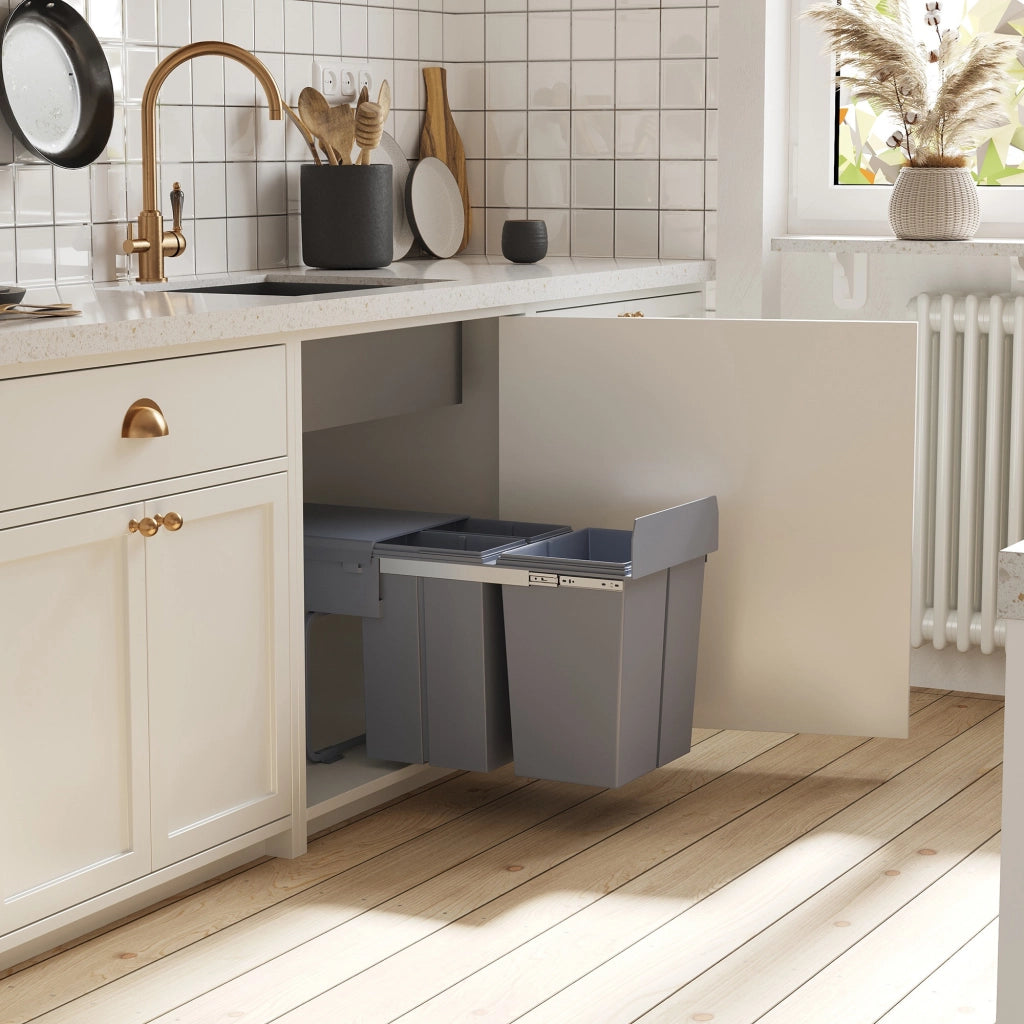 Cestino per Raccolta Differenziata ¨C Minimal ¨C Grigio 48x34.2x41.8 cm