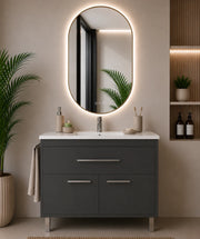Mobile bagno con lavabo ORIGENBATH BAHIA senza specchio 80x40 cm grafite