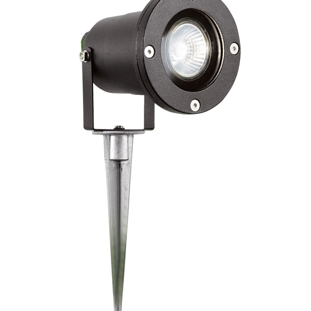 Applique Da Esterno Moderna Spikey Alluminio Nero Vetro 1 Luce Gu10