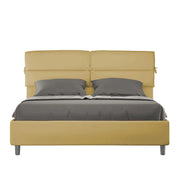BS COM Letto matrimoniale senza rete imbottito 160x190 microfibra ocra