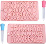 Due Forme di Cioccolato in Silicone con Pipette, da 2, per Fondant, Gommosorp, Decorazioni di Torta, Festa, Biscotti, Cubetti di Gelato e Decorazioni DIY di Dessert