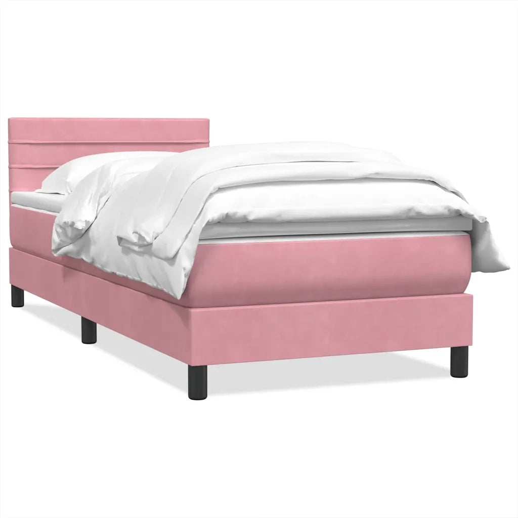 Giroletto a Molle con Materasso Rosa 80x220 cm Velluto 3316334
