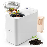 Compostiera elettrica da cucina 3 L asciugatura macinatura raffreddamento, Bidone per rifiuti organici con timer filtro e finestra visibile