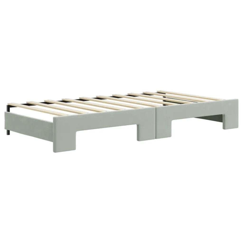 Divano letto | Sof¨¤ letto | Letto singolo Estraibile Grigio Chiaro 90x190 Velluto