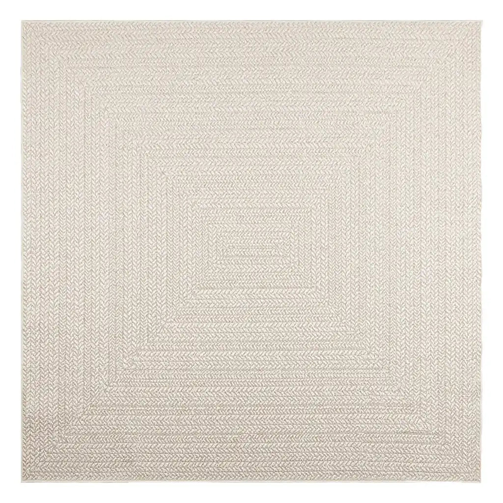 Tappeto ZIZUR Crema 200x200 cm Aspetto Iuta Interni ed Esterni 4010367