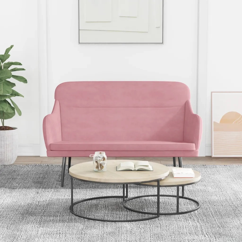 Panca-Sgabello Rosa 110x76x80 cm in Velluto 605399