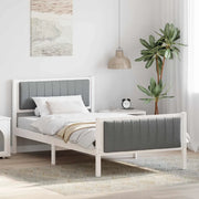 Struttura del letto-Giroletto-Rete del Letto Bianco e grigio chiaro 100 x 200 cm 795910
