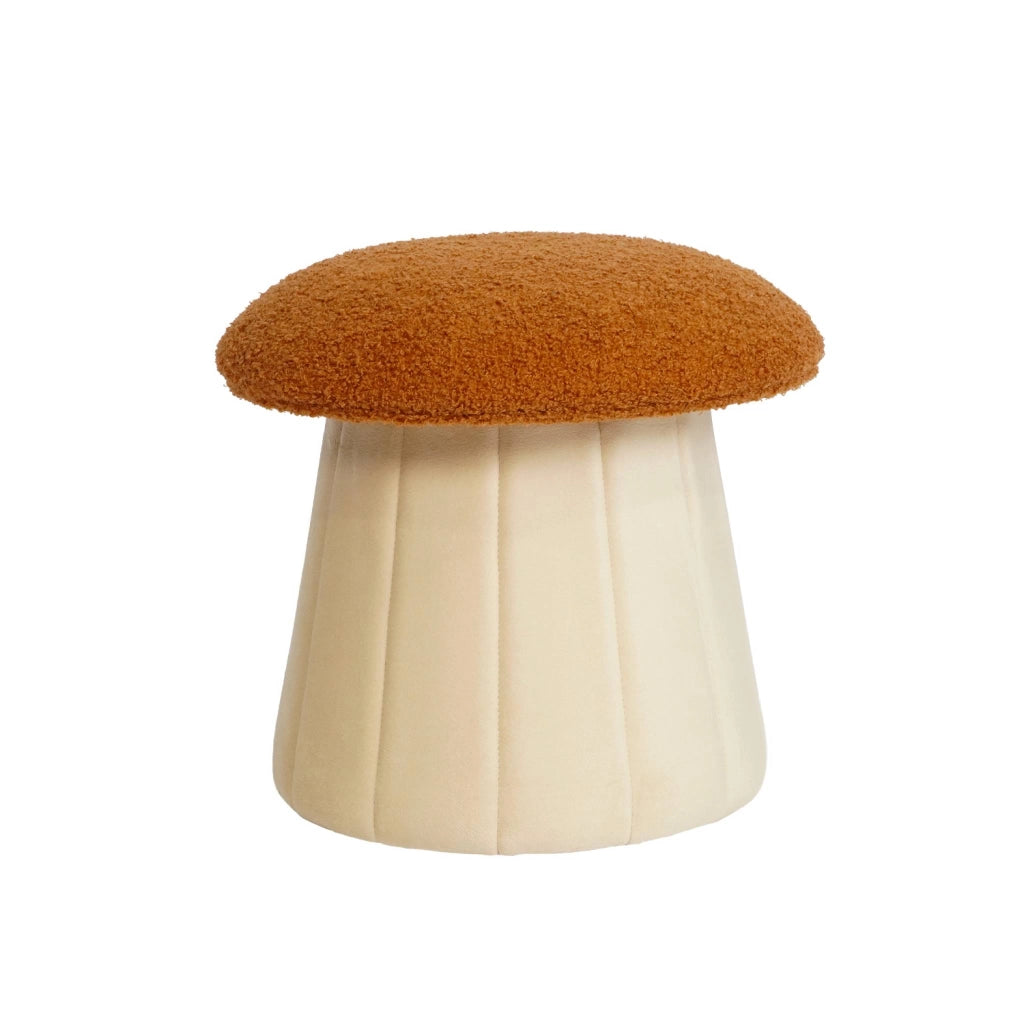 Pouf a fungo per bambini con contenitore, terracotta