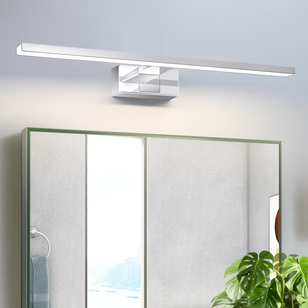 ZMH Lampada da Specchio per Bagno LED 12W a Parete Luce Neutra 4000K 60cm Moderna Cromata per Armadio da Bagno