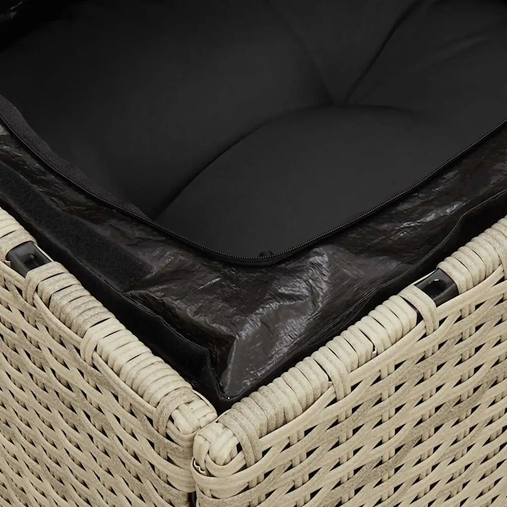 Divano da Giardino con Cuscini 2 Posti Grigio Chiaro Polyrattan 366192