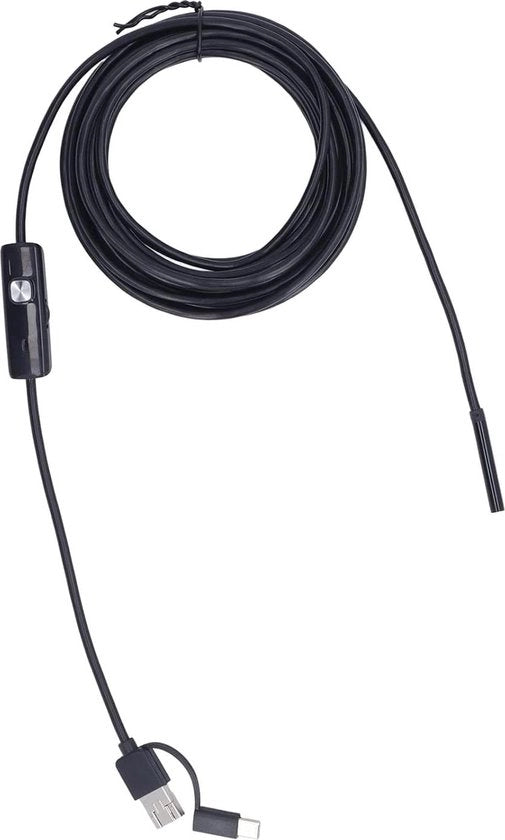 Endoscopio a 3 in 1 con connettore USB C - IP67 Resistente all'acqua - Illuminazione - Lunghezza 5 m