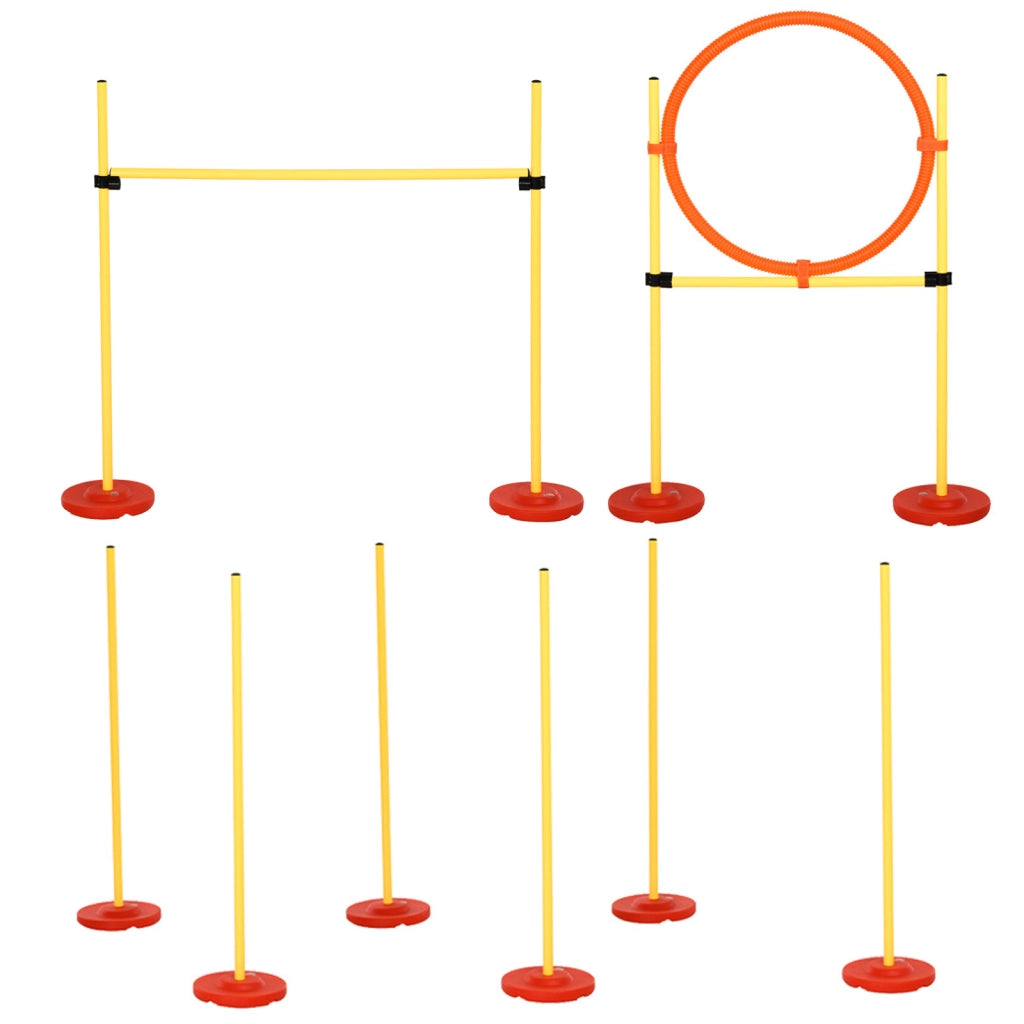Set Agility per Cani ¨C Xylo ¨C 3 Pezzi con Ostacoli Regolabili e Slalom