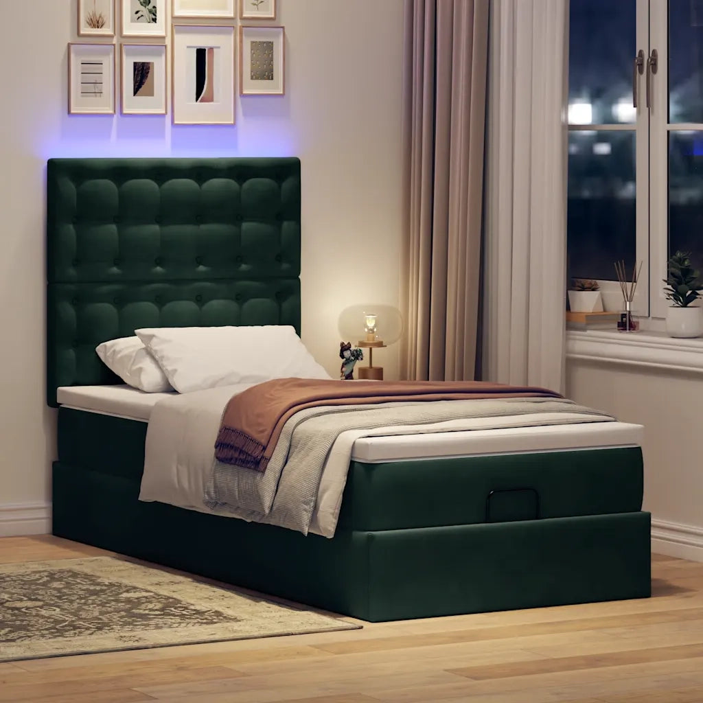 Struttura Letto Pouf con Materassi 80x200 cm Velluto 3314429