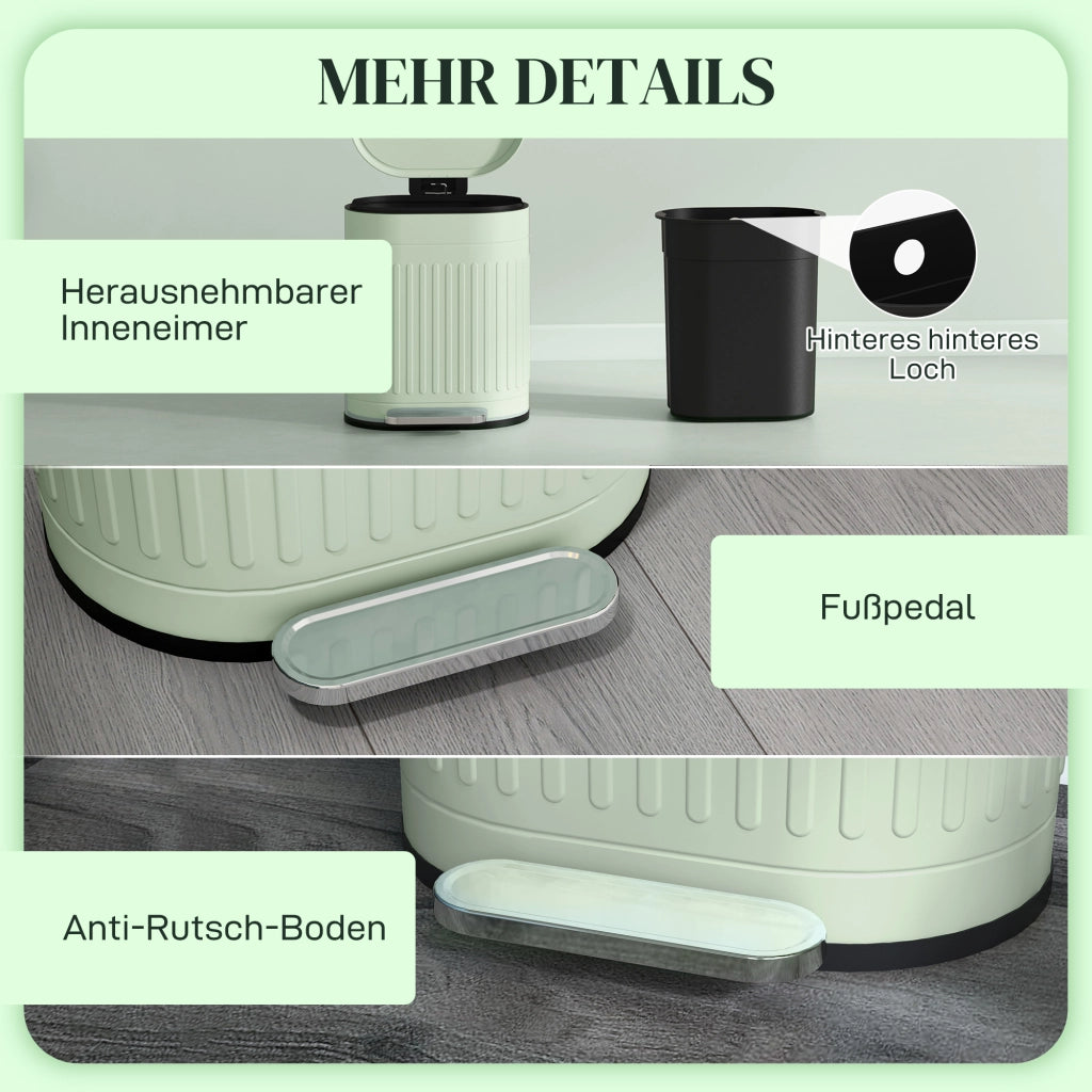 Bidone 20L con Pedale e Coperchio ¨C Minimal ¨C Verde 36.5x31.2x45 cm