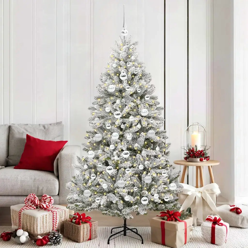 Albero di Natale artificiale con 300 LED Verde e Bianco 180 cm 3395753