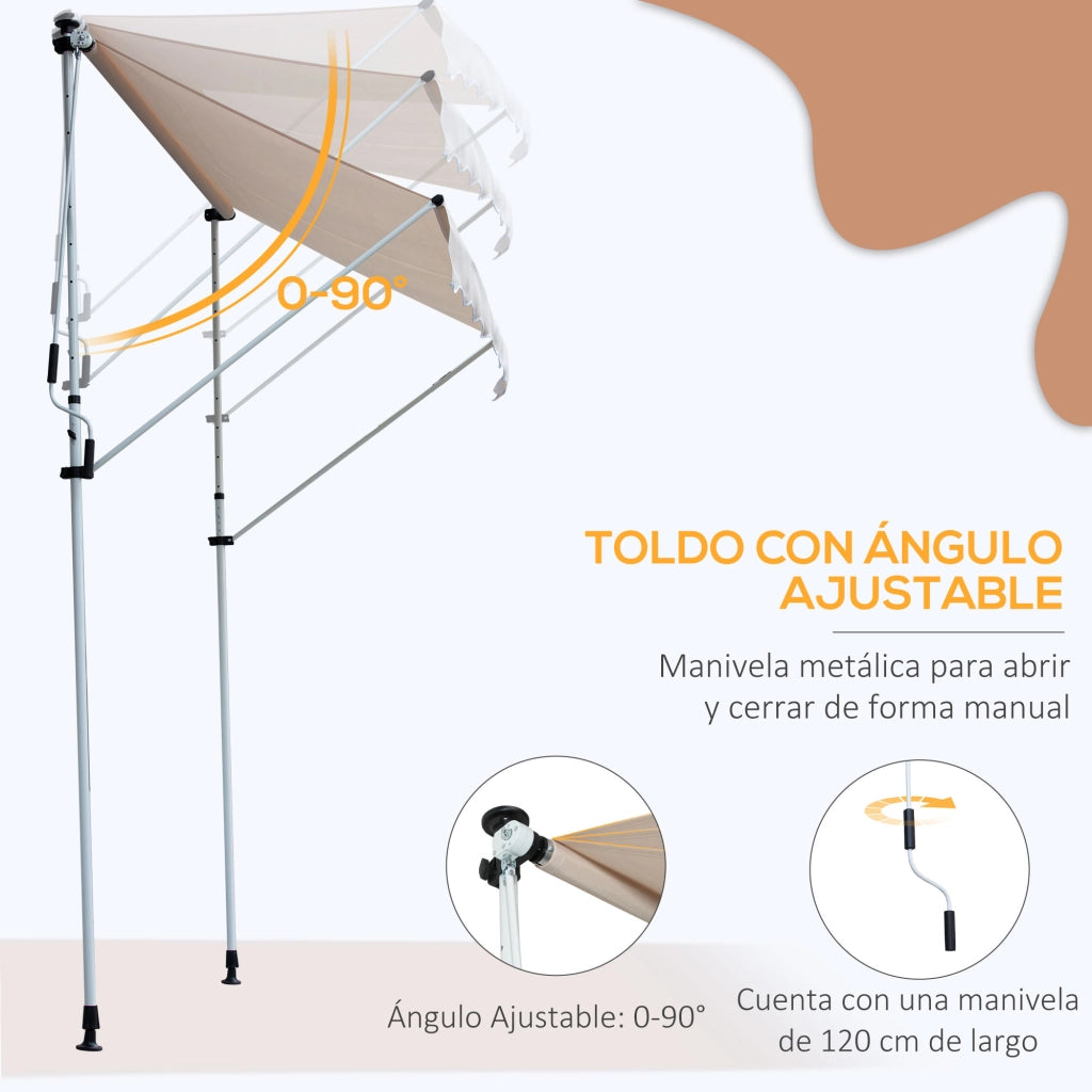 Toldo Retrattile Manuale ¨C Minimal ¨C Beige 200x150 cm