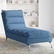 Chaise Longue con Cuscini Blu in Tessuto 379474