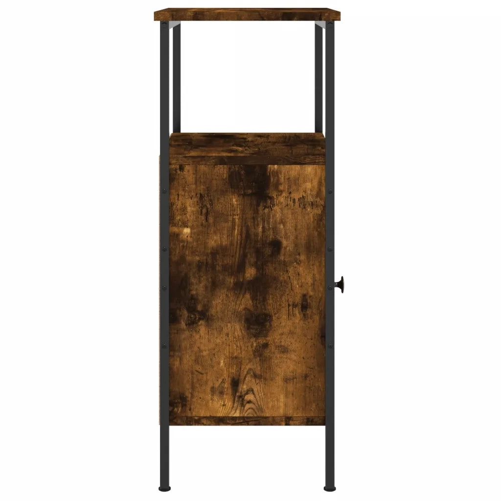 Comodino | Armadio da Notte | Mobiletto da notte Rovere Fumo 41x31x80 cm Legno Multistrato