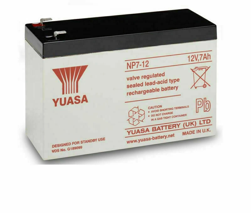 BATTERIA YUASA 7,2AH 7 AH AL PIOMBO RICARICABILE 12V NP7-12 NO FIAMM FG20721