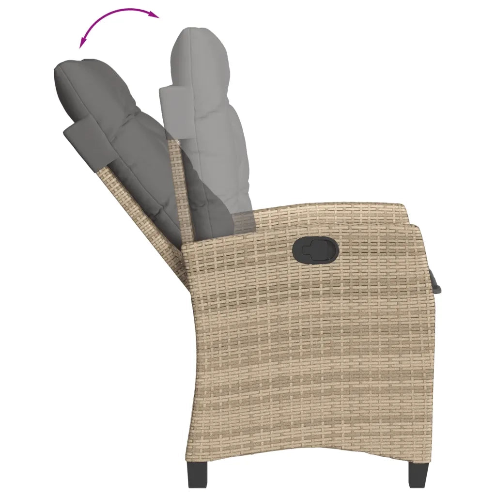 Set Pranzo da Giardino 9 pz con Cuscini Beige Misto Polyrattan 3212840