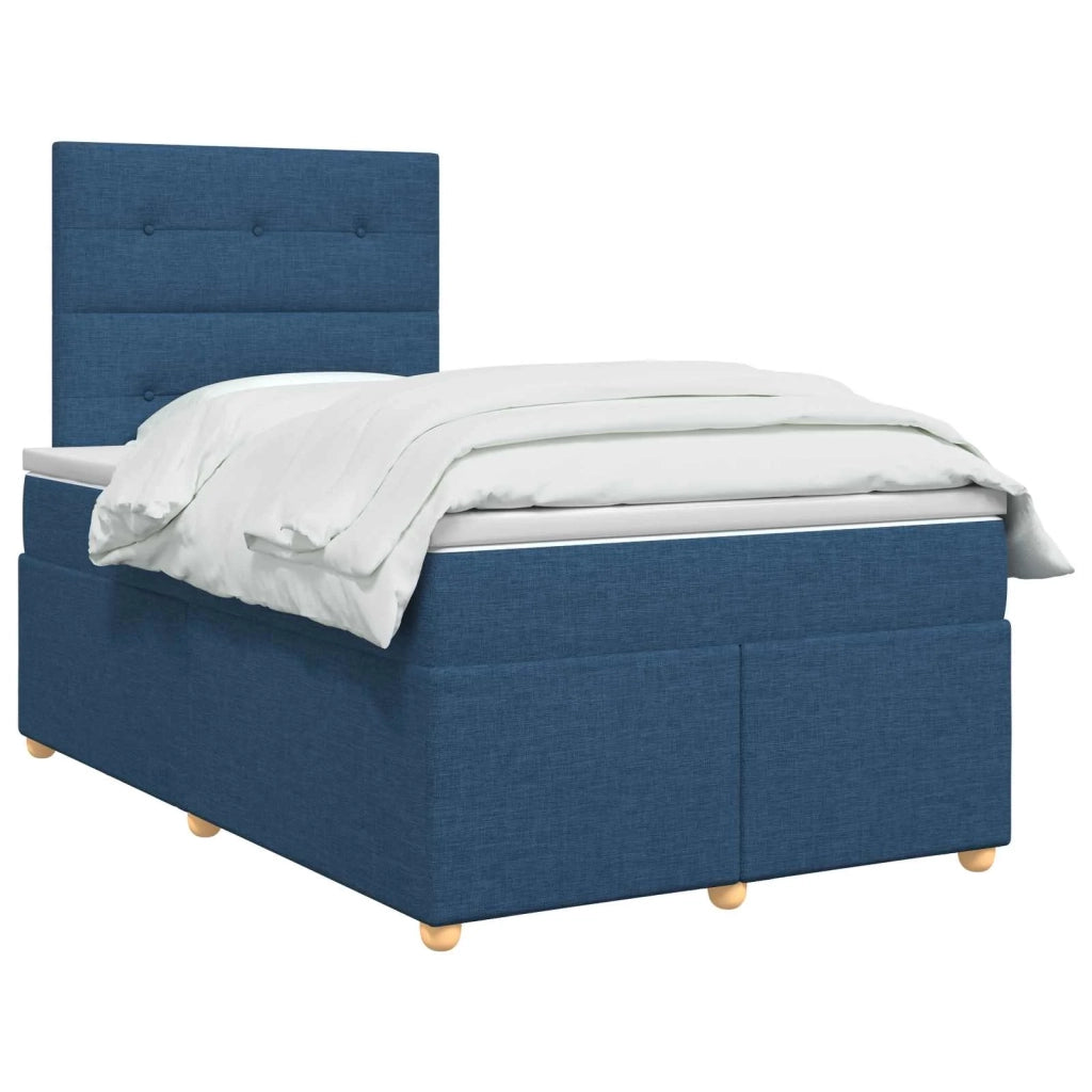 Letto box spring con materasso Blu 120 x 200 cm Tessuto 3455328