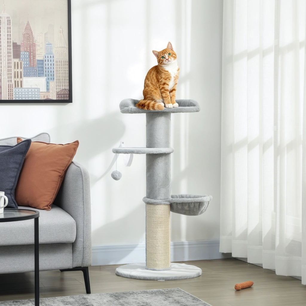 Letto per Gatti con Tiragraffi e Amaca ¨C Minimal ¨C Grigio Chiaro 103.5 cm